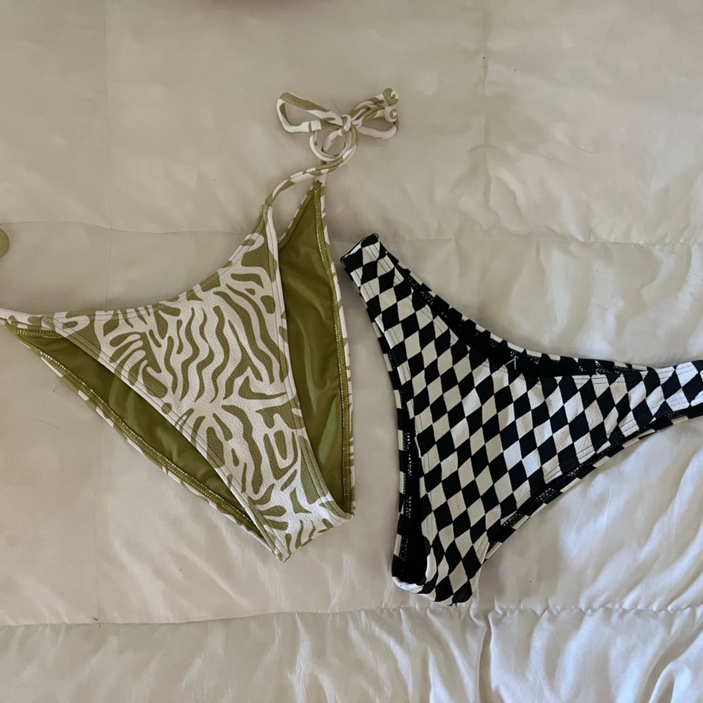 Billabong Olive and Zebra Bikini Bottom